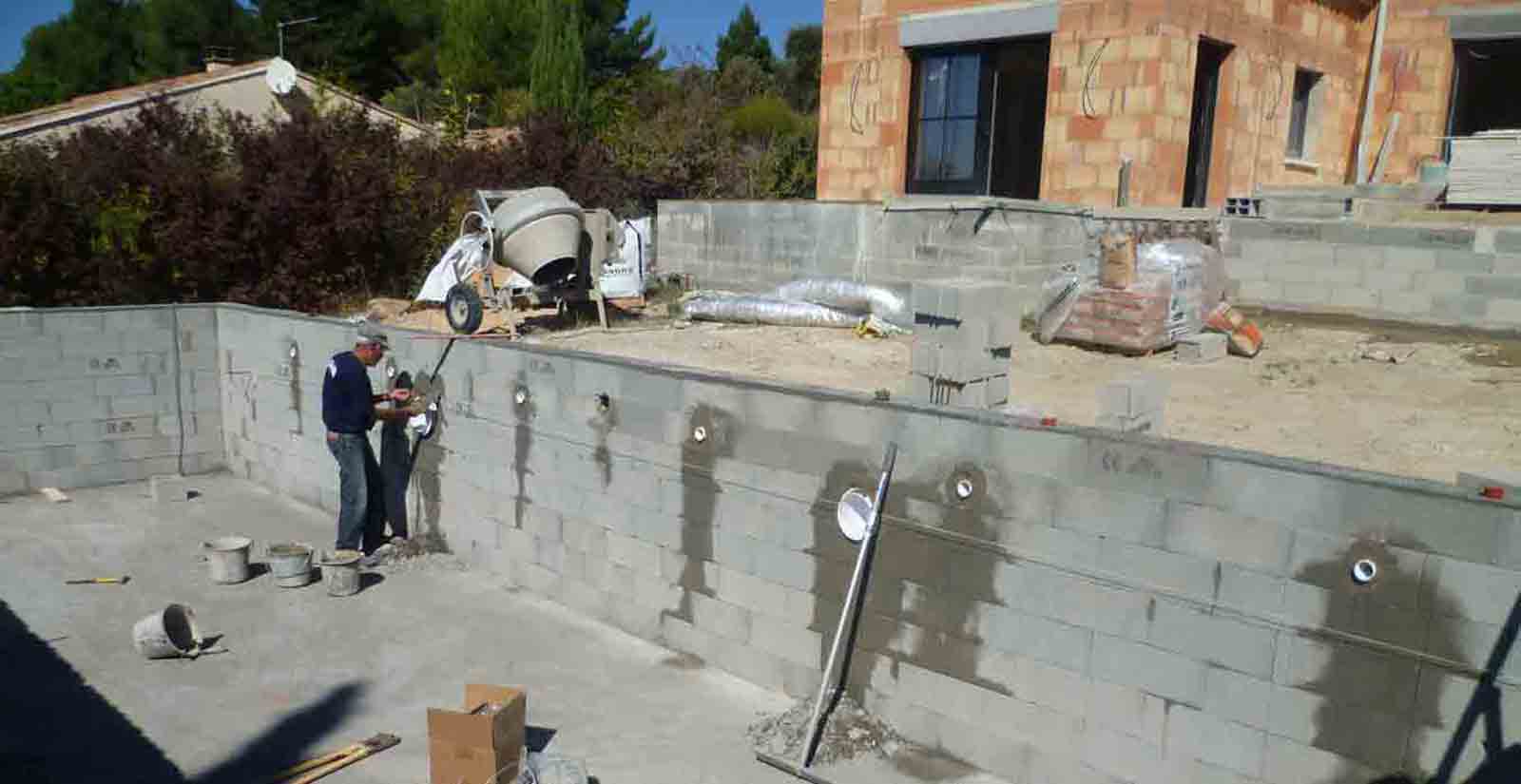 Construction piscine mas Bedoin